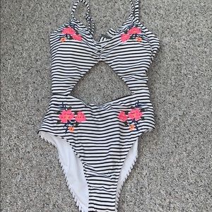 NEW! Hollister One Piece Embroidered Swim Suit